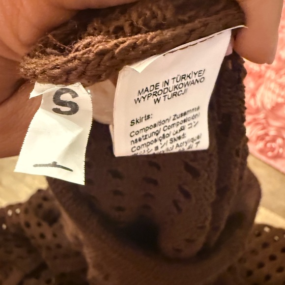 NWOT Brown Crochet Skirt Set - Picture 6 of 7